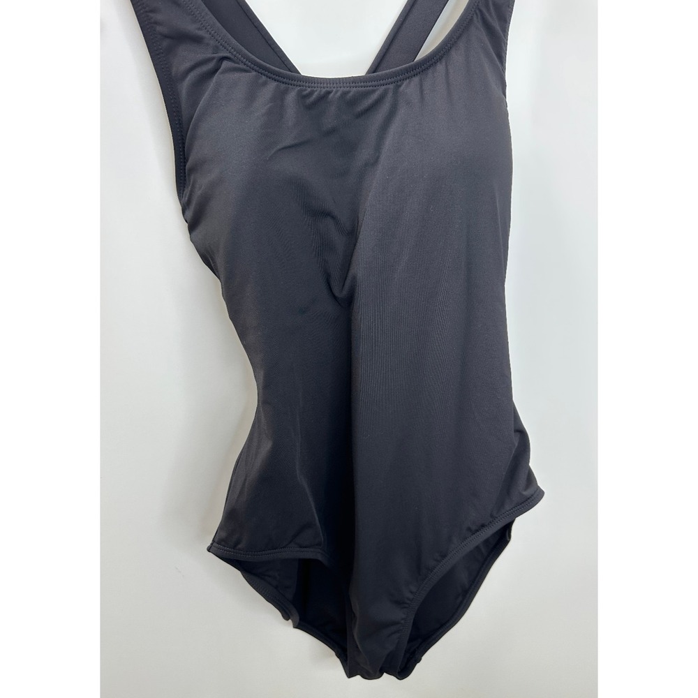 Andie One Piece Swimsuit Black Criss Cross Open Back Scoop Neck Womens Large - Picture 4 of 12